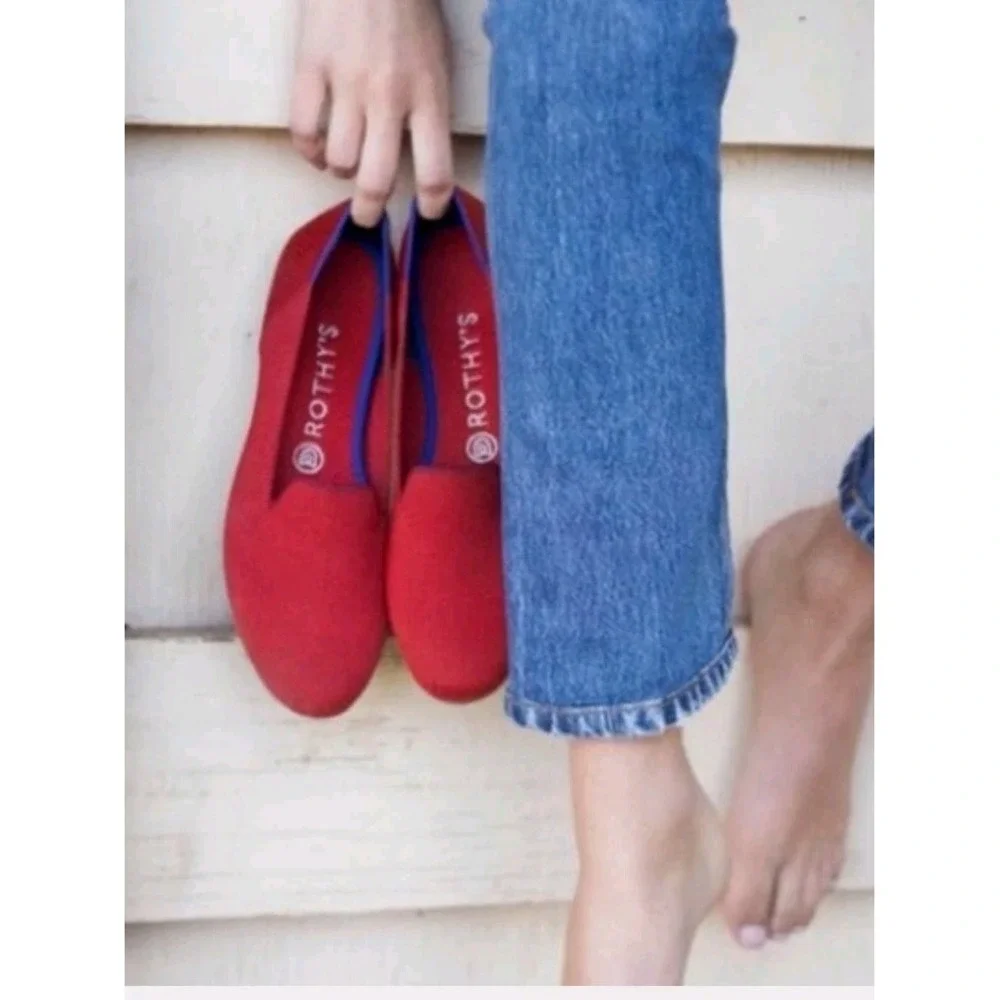 Rothys The Loafer Women's Size 8.5 US Dark Red Round Toe Slip on Flat Shoes - Picture 12 of 12